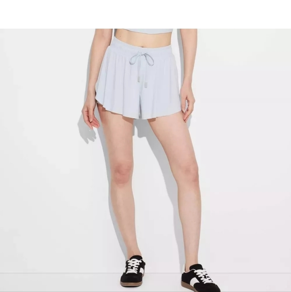 Joy Lab Game Day Double Layer Run Shorts 2.5" XSmall Elastic Waist Blue - Picture 9 of 9